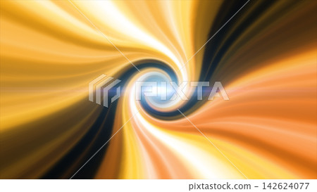 Abstract golden light vortex with glowing spiral motion, warm energy waves, and a bright futuristic center 142624077