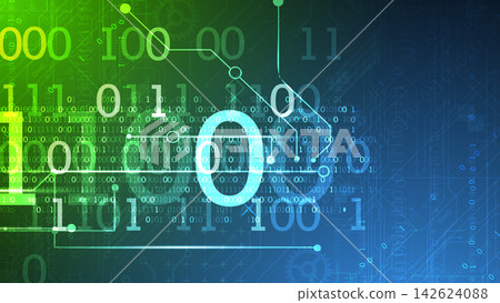 Abstract technology background with glowing binary code and digital numbers Abstract technology background with glowing binary code and digital numbers 142624088