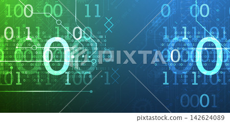 Abstract technology background with glowing binary code and digital numbers Abstract technology background with glowing binary code and digital numbers 142624089