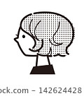 一位女性的側臉插圖，她留著燙過的短波波頭。 142624428