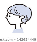 側臉短髮女性插圖 142624449