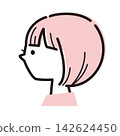 一個有鮑勃外形的女人的插圖 142624450