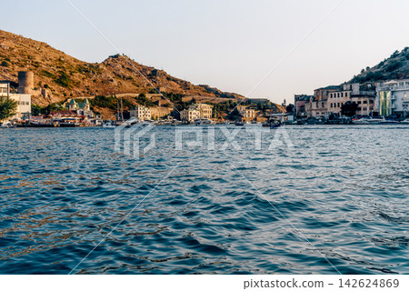 Balaklava, Crimea, View panorama old part city sunny summer day Balaklava, Crimea, View panorama old part city sunny summer day 142624869