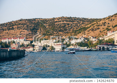 Balaklava, Crimea, View panorama old part city sunny summer day Balaklava, Crimea, View panorama old part city sunny summer day 142624870