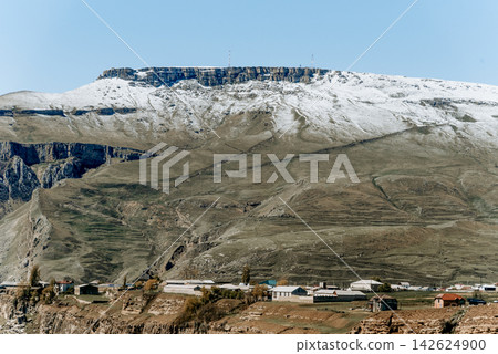 Small village in vicinity neighborhood of Caucasus Mountains of Dagestan, Russia Small village in vicinity neighborhood of Caucasus Mountains of Dagestan, Russia 142624900