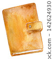 Watercolor illustrations, hand-drawn illustrations, leather goods, notebook covers 142624930