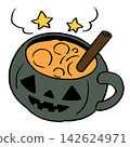 Illustration of Halloween pumpkin soup 142624971