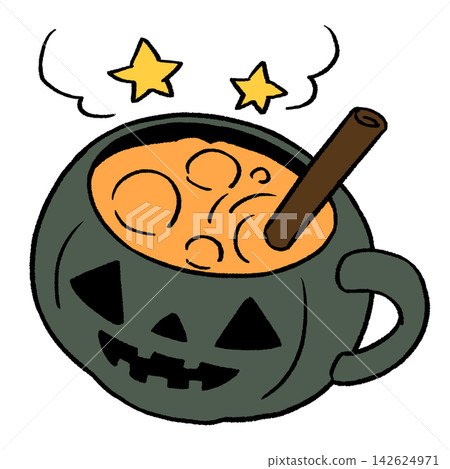 Illustration of Halloween pumpkin soup Illustration of Halloween pumpkin soup 142624971
