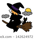 Halloween Witch and Black Cat 142624972