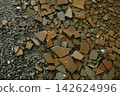 Abstract Texture of Broken Ceramic Tiles and Shards 142624996