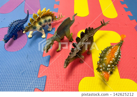 Playroom for preschool children, plastic kid toy dinosaurs collection childhood Playroom for preschool children, plastic kid toy dinosaurs collection childhood 142625212