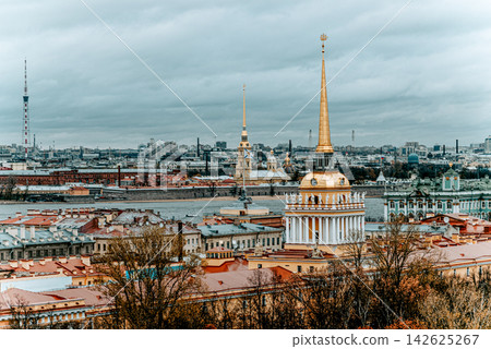 Saint Petersburg, Russia, View panorama old part city spring day Saint Petersburg, Russia, View panorama old part city spring day 142625267