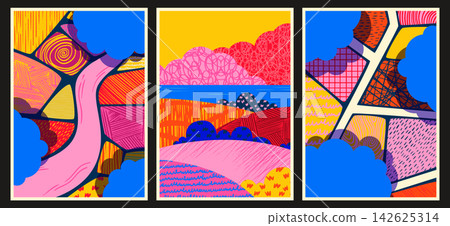 Abstract aerial view of farmland fields Abstract aerial view of farmland fields 142625314