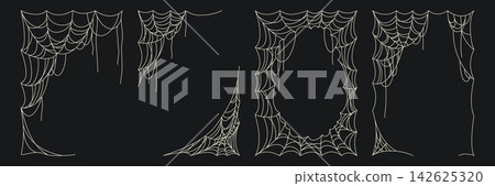 Halloween frames with spooky spider web borders Halloween frames with spooky spider web borders 142625320