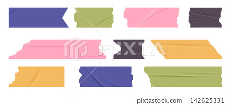 3d realistic masking tape strips, ripped texture 142625331