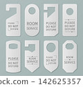 Hotel room door hanger set, do not disturb signs 142625357
