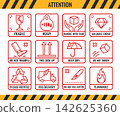 Collection of package handling stickers 142625360