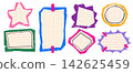 Color stickers with ripped notebook textures 142625459