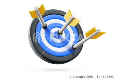 Realistic 3D dartboard with three arrows Realistic 3D dartboard with three arrows 142625460