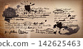 Vintage handwritten letter on crumpled paper 142625463