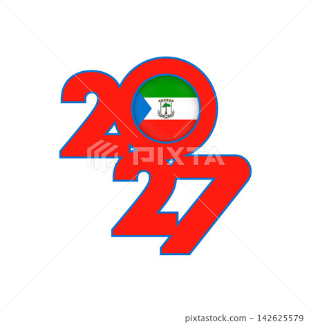 2027 banner with Equatorial Guinea flag inside. 2027 banner with Equatorial Guinea flag inside. 142625579