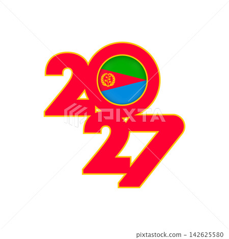 2027 banner with Eritrea flag inside. 2027 banner with Eritrea flag inside. 142625580