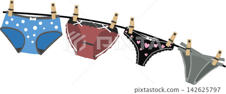 Illustration of hanging laundry Illustration of hanging laundry 142625797