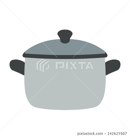 Empty Cooking Pot With Handles Flat Vector Illustration Empty Cooking Pot With Handles Flat Vector Illustration 142625987