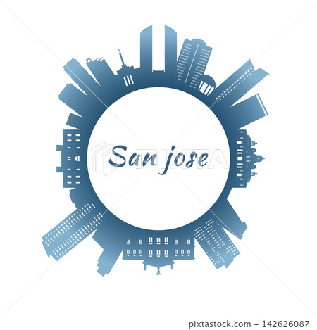 San Jose skyline with colorful buildings. San Jose skyline with colorful buildings. 142626087
