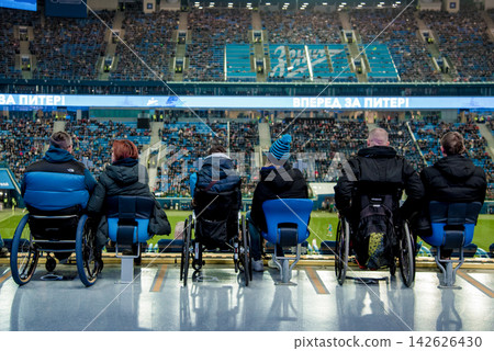 Saint Petersburg, Russia, Football match fans disabled person Saint Petersburg, Russia, Football match fans disabled person 142626430