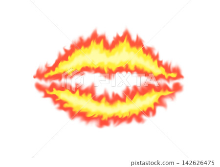 Flame kiss mark silhouette 142626475