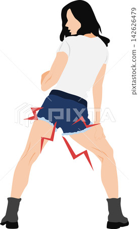 患有痔瘡的女性插圖 患有痔瘡的女性插圖 142626479