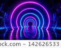 glowing light effect on dark space, 3d render 142626533