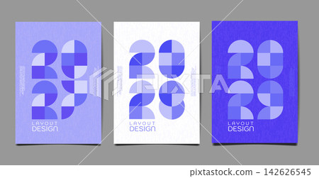 layout design , Abstract 2027 ,2028, 2029 Number Typography Design 142626545