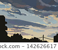 夏季住宅區的傍晚天空 142626617