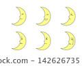 Moon expression icon set 142626735