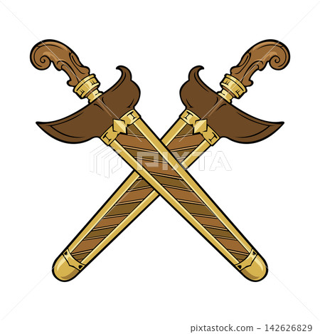 illustration of kris weapon logo mascot illustration of kris weapon logo mascot 142626829