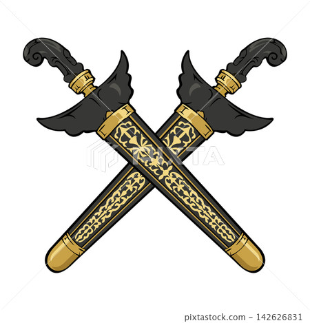 illustration of kris weapon logo mascot illustration of kris weapon logo mascot 142626831