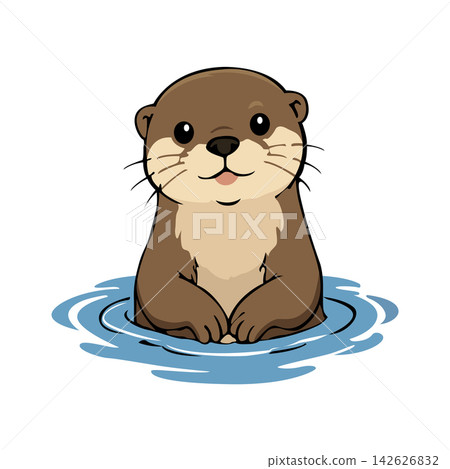 otter mascot logo illustration 142626832