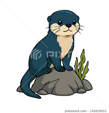 otter mascot logo illustration otter mascot logo illustration 142626833