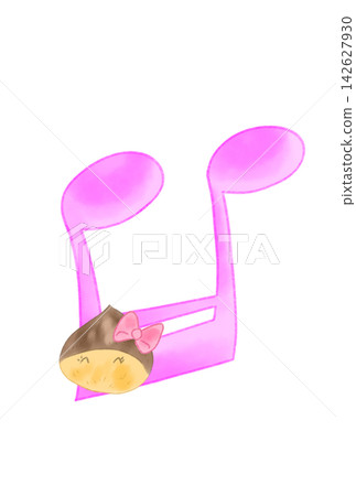 Musical note with chestnuts 142627930