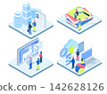 Isometric business scene illustration set 142628126