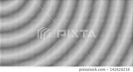Circle wave pattern with halftone dots creating rippling texture background. Radial gradient design with concentric rings and abstract sound visualization. Circle wave pattern with halftone dots creating rippling texture background. Radial gradient design with concentric rings and abstract sound visualization. 142628216