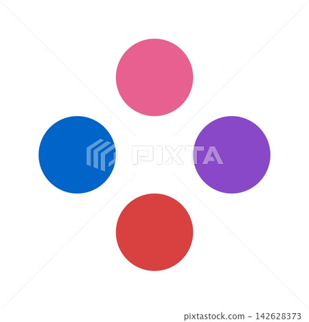 Simple round/circular shape set of 4 colors: Pink, Blue, Purple, Red Simple round/circular shape set of 4 colors: Pink, Blue, Purple, Red 142628373