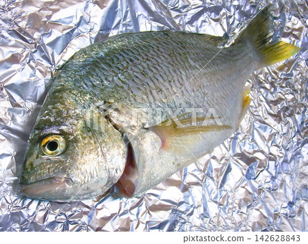 烹調前的黃尾魚 烹調前的黃尾魚 142628843