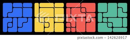 Modern Bento Grid Vector Template Set With Clean Geometric Panels. Trendy Layout System For Photo Collages, Web Pages, And Digital Presentations. Modern Bento Grid Vector Template Set With Clean Geometric Panels. Trendy Layout System For Photo Collages, Web Pages, And Digital Presentations. 142628917