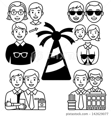 vector set of people and birthday party 142629077