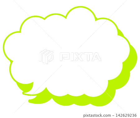 Simple colored line speech bubble with rounded cloud shape Simple colored line speech bubble with rounded cloud shape 142629236