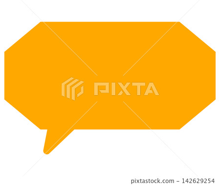 Simple color speech bubble, elongated cloud shape Simple color speech bubble, elongated cloud shape 142629254