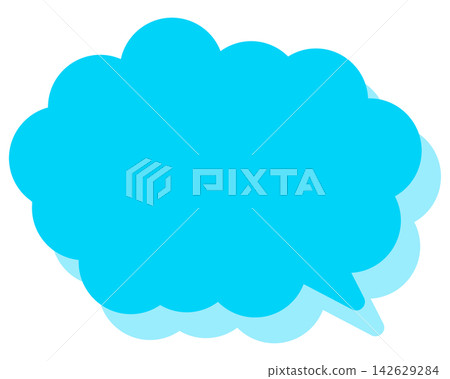 Simple color speech bubble with a rounded cloud shape 142629284